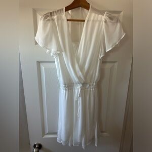 White shaffron dress